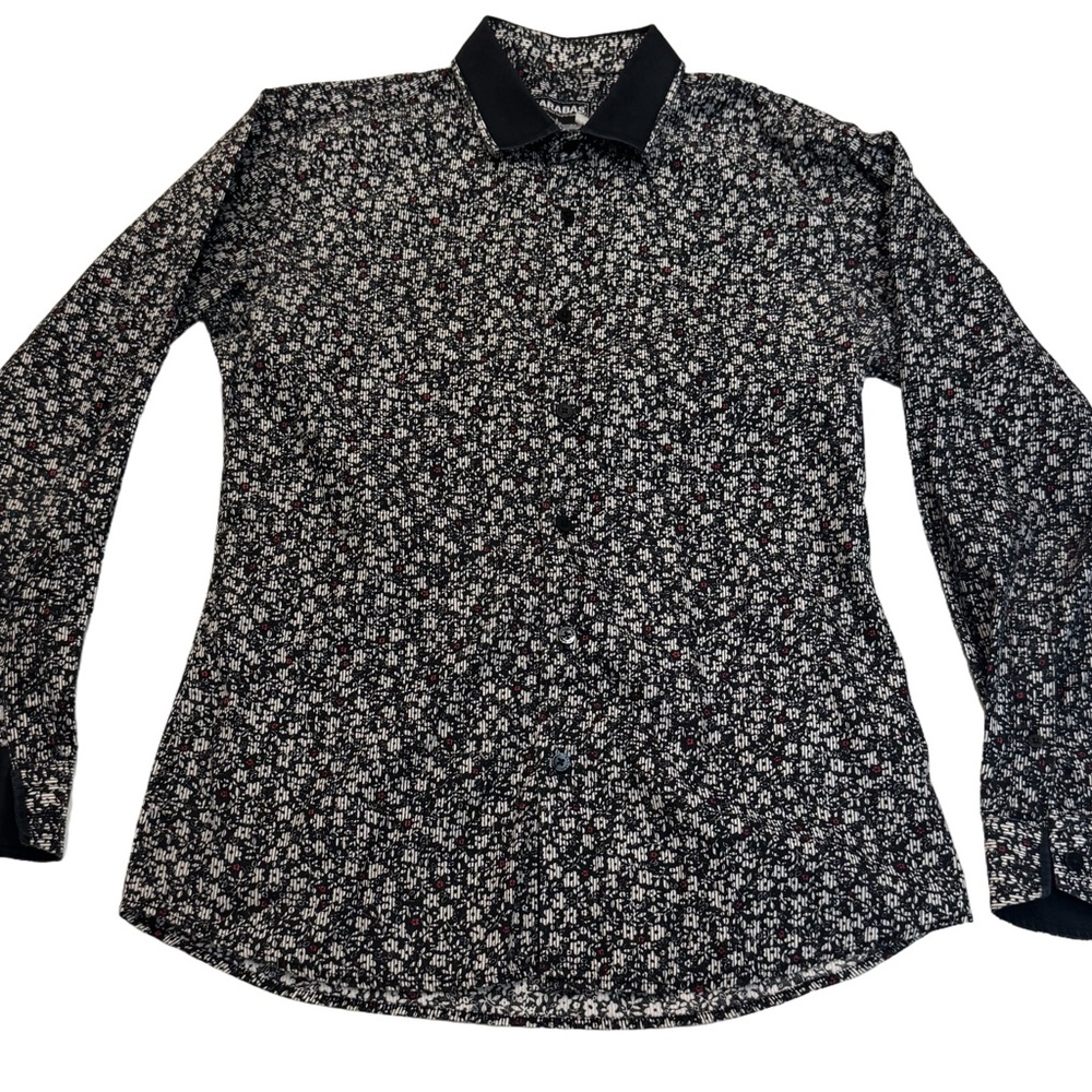 Men’s Barabas Floral Black Button Down Shirt